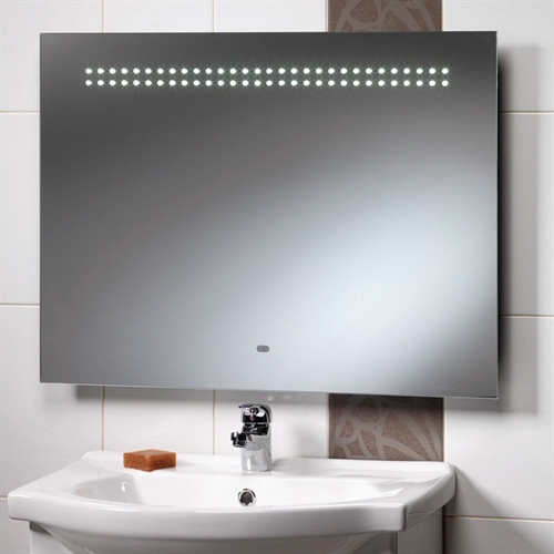 Western Mirror with LED Lights, Shaver Socket & Rear Anti-Mist Pad - 800 x 600mm